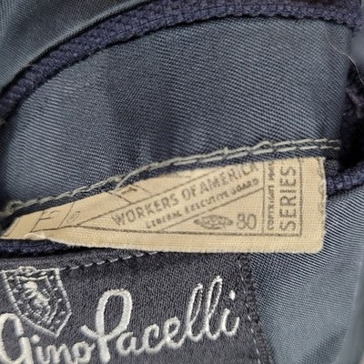 VTG Gino Pacelli Navy Satoria Finezza 2 Button Notch Blazer Sport Coat USA 53