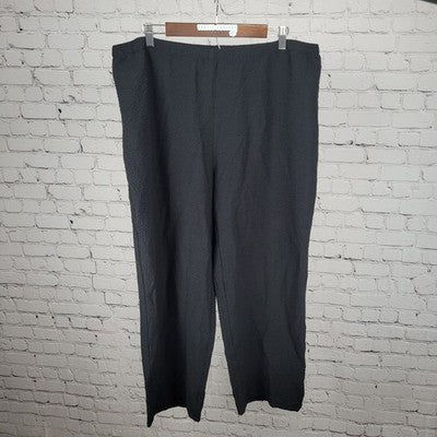 Orvis Black Textured Lightweight High Rise Pull On Straight Leg Pants 36x27.5