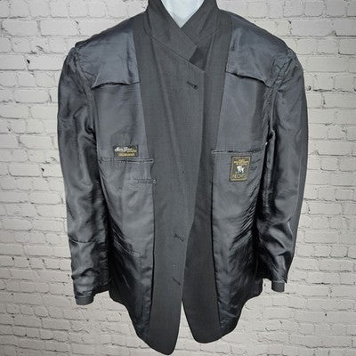 VTG Hart Schaffner Marx Grey 100% Wool 2 Button Vented Blazer Sport Coat USA 44R