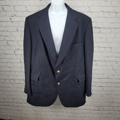 VTG Gino Pacelli Navy Satoria Finezza 2 Button Notch Blazer Sport Coat USA 53