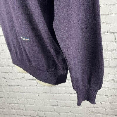 Blue Drake Purple Merino Wool Blend Knit Sweater Italy Made Size Medium M