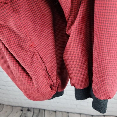 VTG ‘99 Portfolio Golf Classic Red Black Houndstooth Pullover Light Jacket US XL