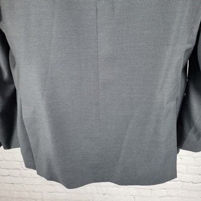Massimo Dutti Black Super 130's Wool Pinstriped Notch Blazer Sport Coat Size 46