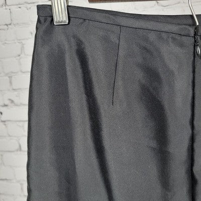Adrianna Papell Evening Essentials Black Silk Blend Knee Length Straight Skirt 8