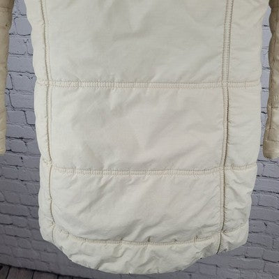 VTG Bsk Outwear Beige Full Zip Knit Collar Zipped Pockets Coat Teen Size Large L