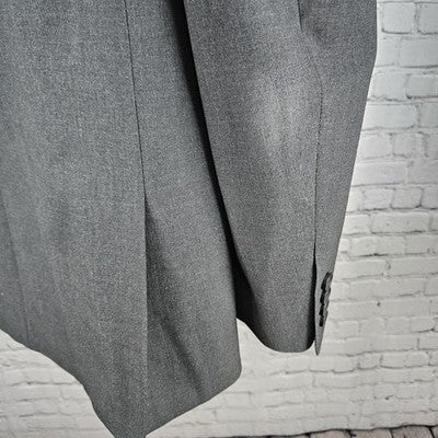 Haggar H26 Grey Slim Fit Stretch 2 Button Vented Notch Blazer Sport Coat 38R