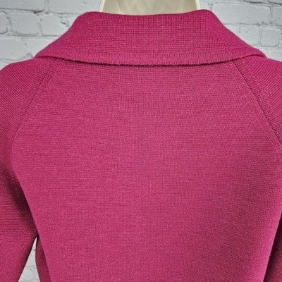 VTG Mirsa Red 100% Wool 2 Piece Set Buttoned 3/4 Sleeve Crop Jacket Top Italy 8