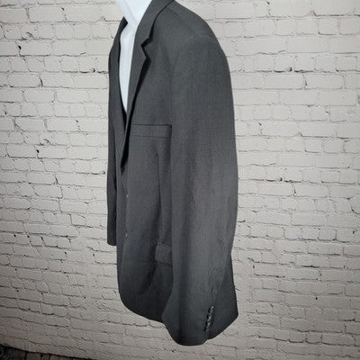 Van Heusen Grey 2 Button Single Vented Notch Blazer Suit Jacket Sport Coat 48R