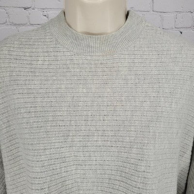Wilfred Free Grey Wool Linen Blend Knit Crop Dolman Long Sleeve Sweater Small S