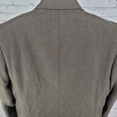 Alan Flusser Brown 100% Lambswool Tweed Notch Vented Blazer Sport Coat Size 44R