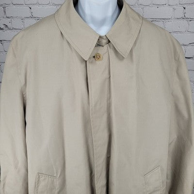 VTG Ballymoor Beige Buttoned Faux Fur Removable Liner Trench Coat Size 44R