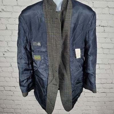 Chaps Ralph Lauren Blue 100% Wool 2 Button Vented Notch Blazer Sport Coat 40S