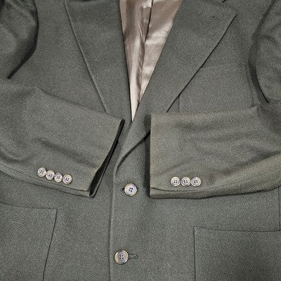 VTG Evan Picone Green 100% Wool 2 Button Ventless Blazer Sport Coat USA 42R