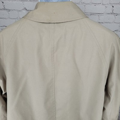 VTG Ballymoor Beige Buttoned Faux Fur Removable Liner Trench Coat Size 44R