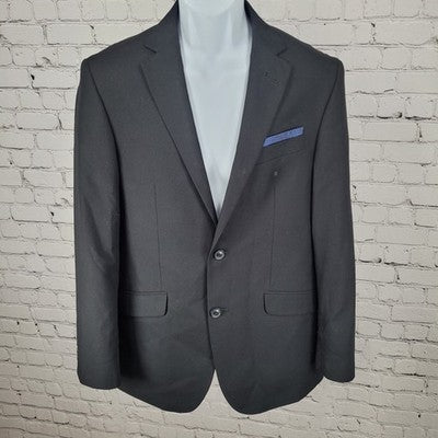 Billy London Black 2 Button Notch Double Vented Blazer Sport Coat Size 38R