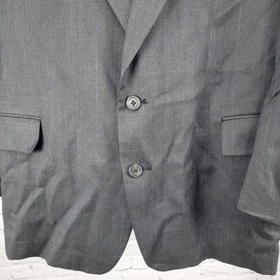 VTG Botany 500 Couture Grey 2 Button Blazer Sport Coat USA Made Size 44 PTR