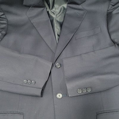 Oleg Cassini Navy 100% Wool 3 Button Ventless Notch Blazer Sport Coat 42L