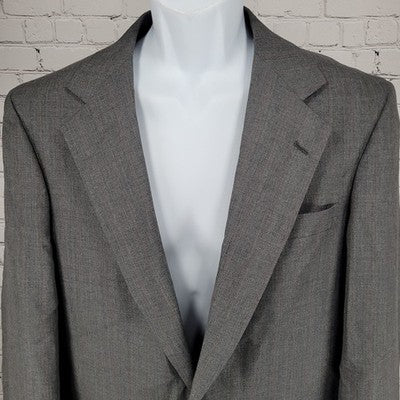 VTG Harmony Clothes Grey Pinstriped 2 Button Notch Blazer Sport Coat USA 41