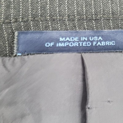 Joseph Abboud Grey 100% Wool Pinstriped 2 Button Blazer Sport Coat USA Made 40R
