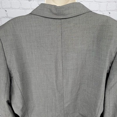 Tahari Grey One Button Puff Sleeve Stretch Notch Blazer Suit Jacket 18
