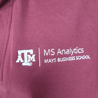 NWT Texas A&M University MS Analytics Burgundy Short Sleeve Shirt Top Medium M
