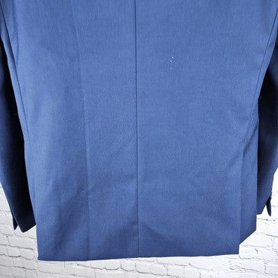 YFFUSHI Navy 1 Button Double Vented Notch Blazer Sport Coat Large L