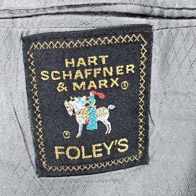 VTG Hart Schaffner Marx Grey Wool Blend Viracle Notch Blazer Sport Coat USA 44R