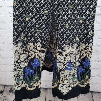 VTG BE2BE Or NOT 2 BE Black Floral Sleeveless Lightweight Dress USA Made Size 2X
