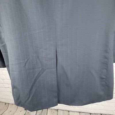 Chaps Ralph Lauren Dark Navy 100% Wool Pinstriped Blazer Sport Coat Sizw 48L