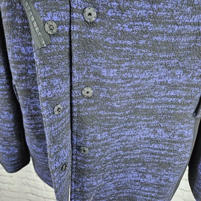 Tahari Black Purple Knit Textured Snapped Collared Pockets Lined Jacket 12