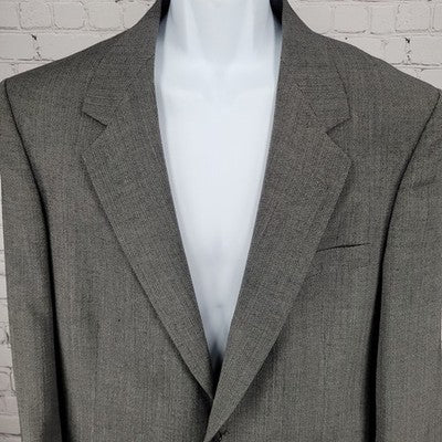 Pierre Cardin Grey 2 Button Ventless Notch Blazer Sport Coat Suit Jacket USA 42L