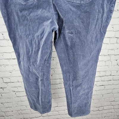 Soft Surroundings Blue Velveteen Stretch Straight Leg Ankle Pants 20W (40x26.5)