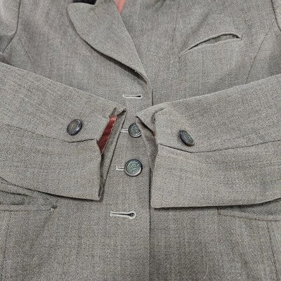 J. McLaughlin Brown 100% Wool Velvet Peak Lapel Buttoned Lined Jacket USA 8