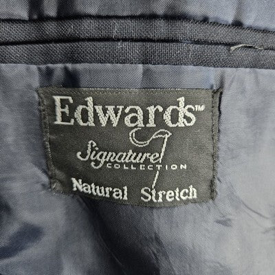 Edwards Navy Signature Natural Stretch 2 Button Notch Blazer Sport Coat 50R