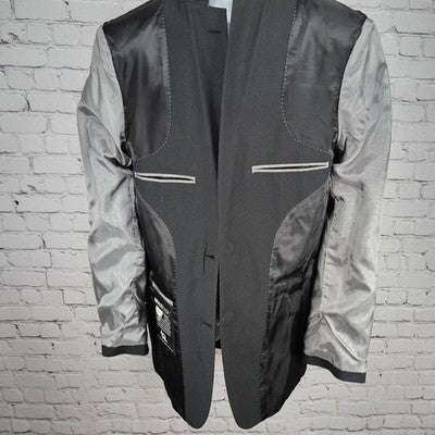 Marc Ecko Black Multitask 2 Button Double Vented Notch Blazer Sport Coat 38L