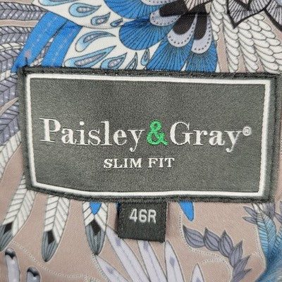Paisley & Gray Herringbone Slim Fit Stretch Double Vented Sport Coat Size 46R