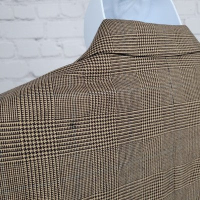Lauren Ralph Lauren Brown 100% Wool Check 3 Button Blazer Sport Coat 41T *holes