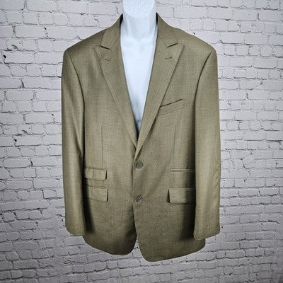 Earvin Magic Johnson Tan Signature Fine Italian Cloth Peak Blazer Sport Coat 44L