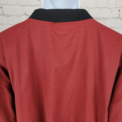 VTG ‘99 Portfolio Golf Classic Red Black Houndstooth Pullover Light Jacket US XL