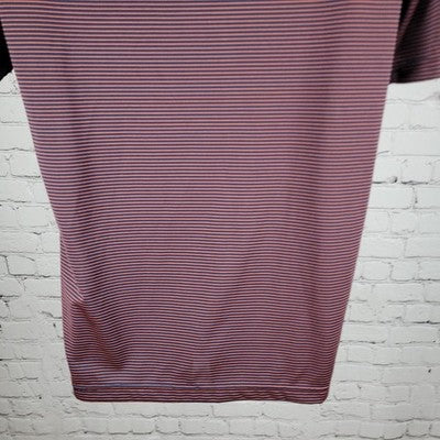 Syracuse University Navy Red Striped Logo Short Sleeve Polo Shirt Size Small S