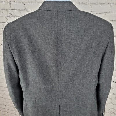 VTG Perlis Grey 100% Wool 2 Button Notch Blazer Sport Coat USA Made Size 42