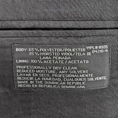 Towncraft Black Worsted Wool Blend 2 Button Vented Notch Blazer Sport Coat 46L
