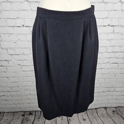 VTG Jones New York Navy 100% Wool Full Skirt Jacket Suit 2 Piece Set USA 8/10