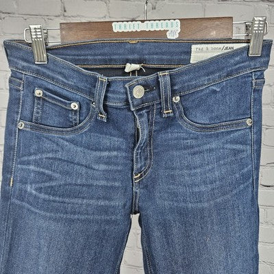 Rag & Bone Joshua Blue Skinny Low Rise Medium Wash Stretch Jeans USA 28 (28x30)