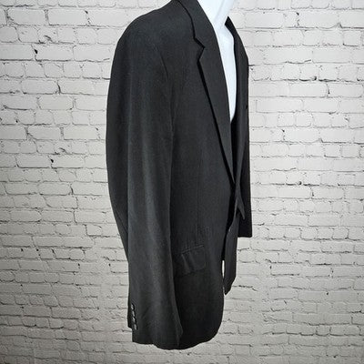 Jos A Bank Black 100% Wool 2 Button Single Vented Notch Blazer Sport Coat 44R