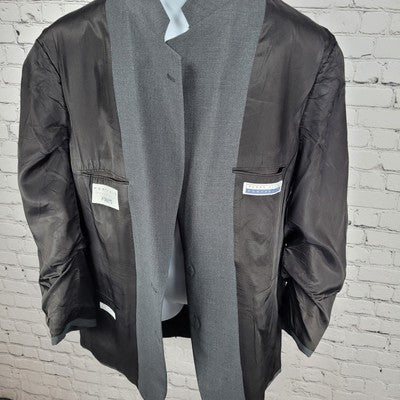 VTG Perry Ellis Portfolio Grey 2 Button Blazer Sport Coat USA Made Size 44L