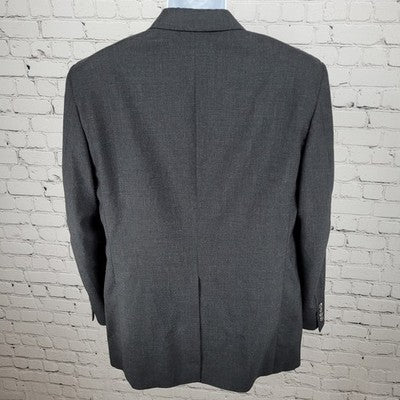 VTG Perlis Grey 100% Wool 2 Button Notch Blazer Sport Coat USA Made Size 42
