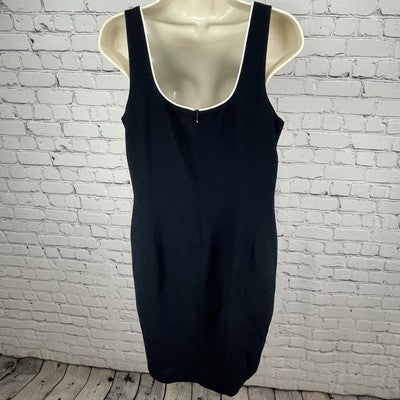 Rena Rowan Saville Black Sleeveless Square Neck Zipped Lined Shift Dress Size 10