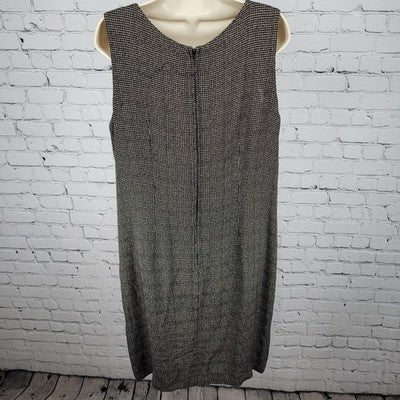 VTG Perceptions Black Check Unlined Sleeveless Dress Size USA Made Size 14P