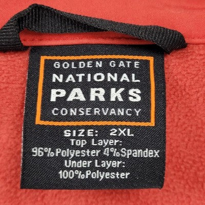 Golden Gate National Parks Conservancy Red Fleece Lined Stretch Jacket Size 2XL